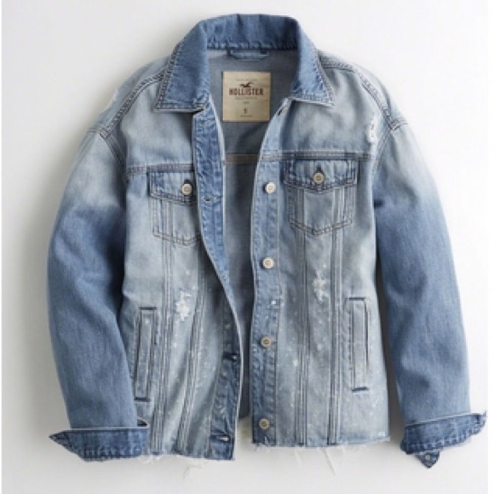 Distressed Multi Washed Hollister Denim Jacket